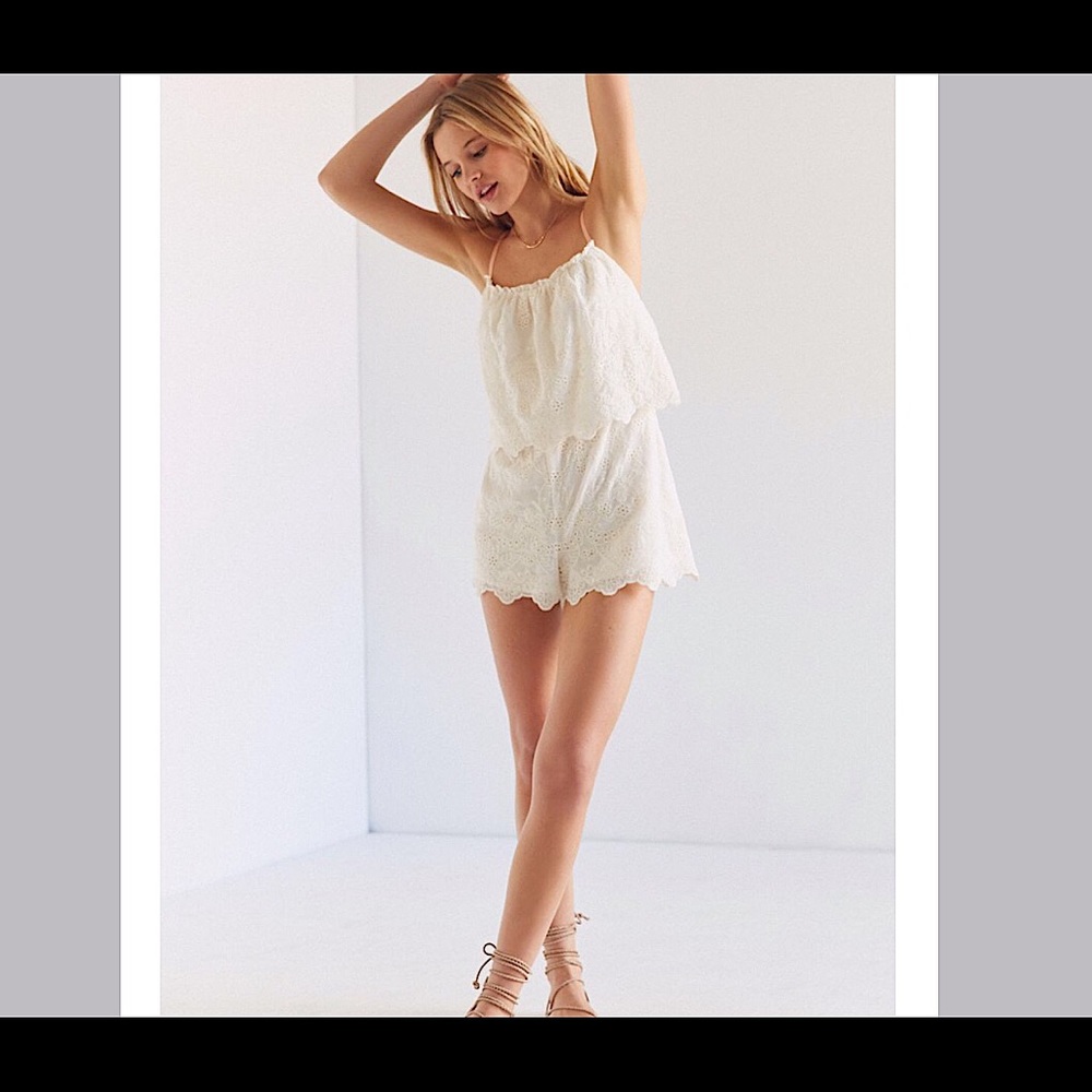 Urban Outfitters White Lace Romper